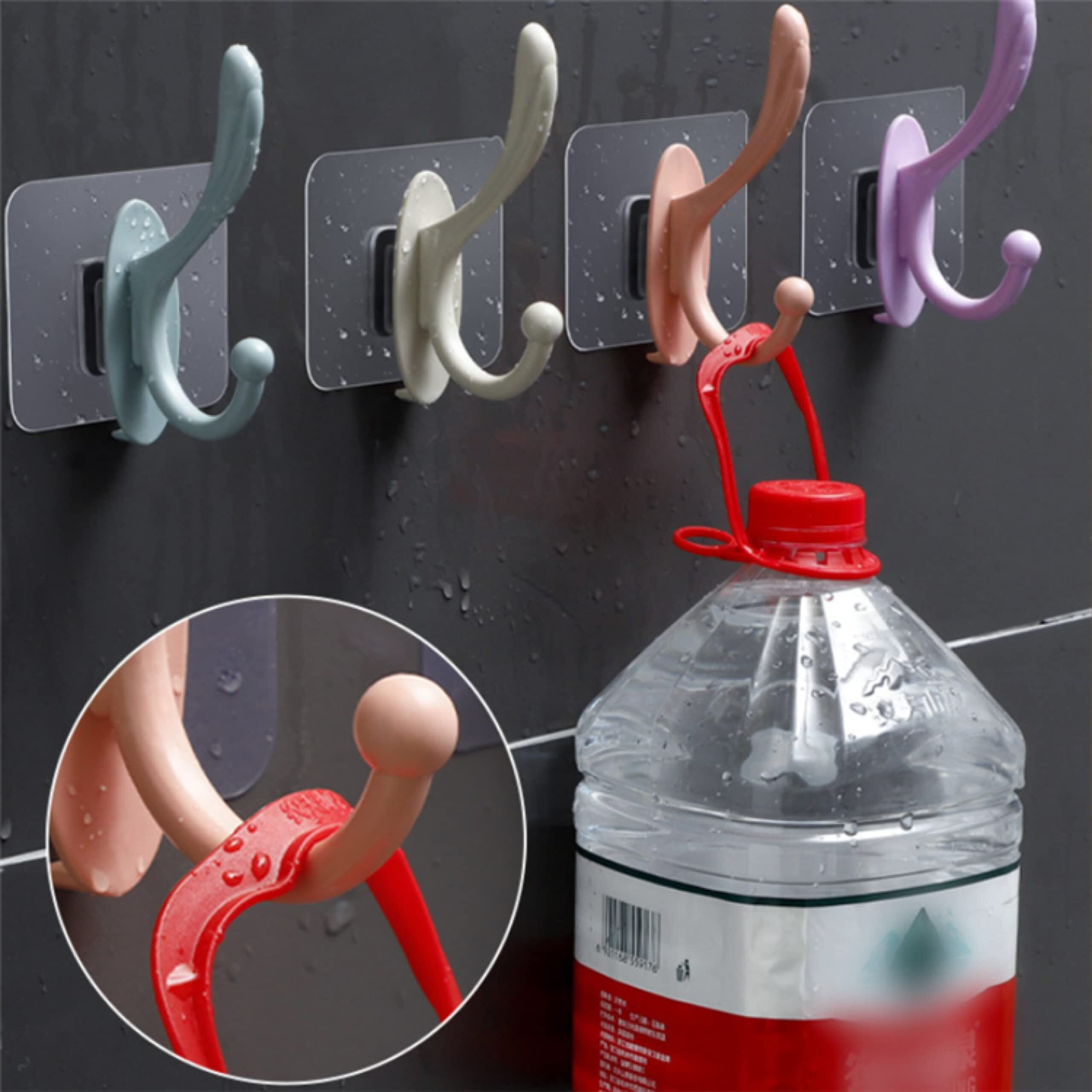 Chillyfit Wall Hooks For Hanging Strong, 10 Pack Adhesive Hooks For Wall Heavy Duty, Self Adhesive Hook For Kitchen Accessories, Clothes Hanging, Sticky Photo Frame Hangers,Stainless Steel,Transparent