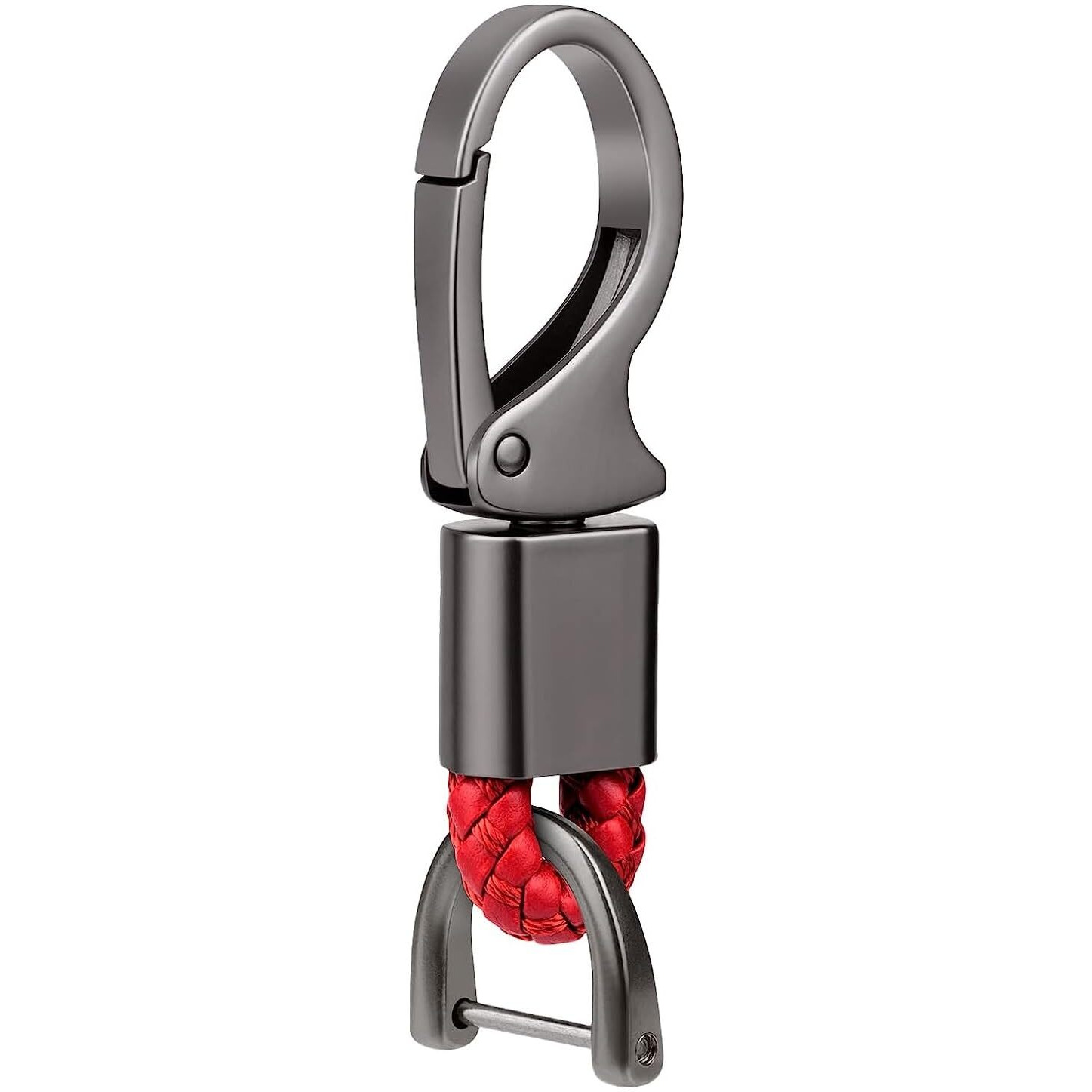 Contacts Red Braided Keychain Leather Strap Keyring Accessories Car Key Chain Ring Pu Rope Hook1 Keyring With Zinc Alloy (Pack Of 1) | Zinc