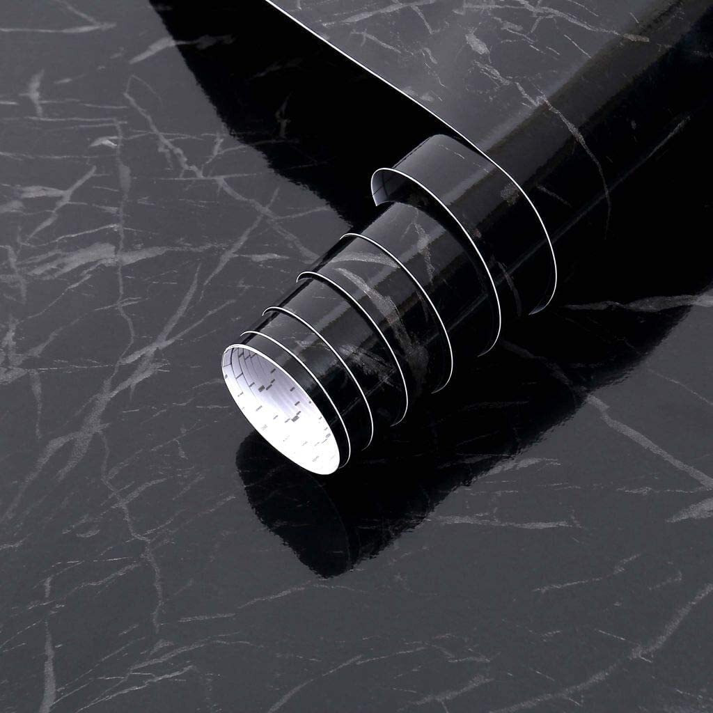 Vaidika Wallpaper Stickers Kitchen,Marble Foil Sheet Kitchen,Kitchen Wallpaper Vinyl Sheet,Oil Proof&Waterproof Wallpaper Kitchen,Wall Stickers Heat(2 M Black Na, Self-Adhesive, 200 Cms)