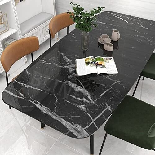 Vaidika Kitchen Counter Top Sheet Oil Proof Stickers For Wall, Wallpaper Foil Heat Resistant Waterproof Sheets, Countertop Vinyl Self Adhesive Glossy Wallpaper (2M Black Zra)