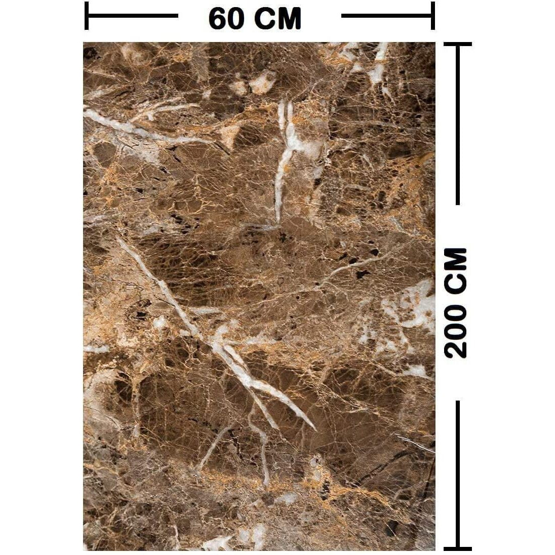 Vaidika Sheet For Kitchen Slab, Marble Foil Sheet For Kitchen, Kitchen Wallpaper Vinyl Sheet, Oil Proof And Waterproof Wallpaper For Kitchen, Kitchen Wall Stickers Heat Resistant (2 M Brown Naa1)