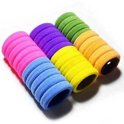 Diversa Multicoloured Elastic Hair Rubber Bands Polytail Holder Ties For Women And Girls, (5 Bands In One Color, Pack Of 60 Pcs)