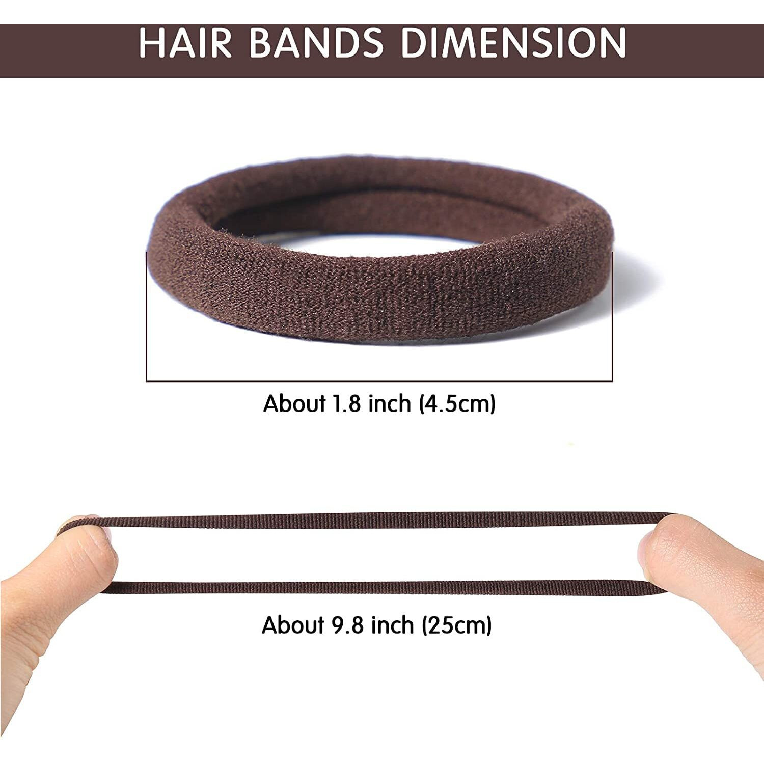 Diversa Elastic Dark Colors Hair Rubber Bands Polytail Ties Strechable Bands For Women And Girls (Pack Of 60 Pcs)
