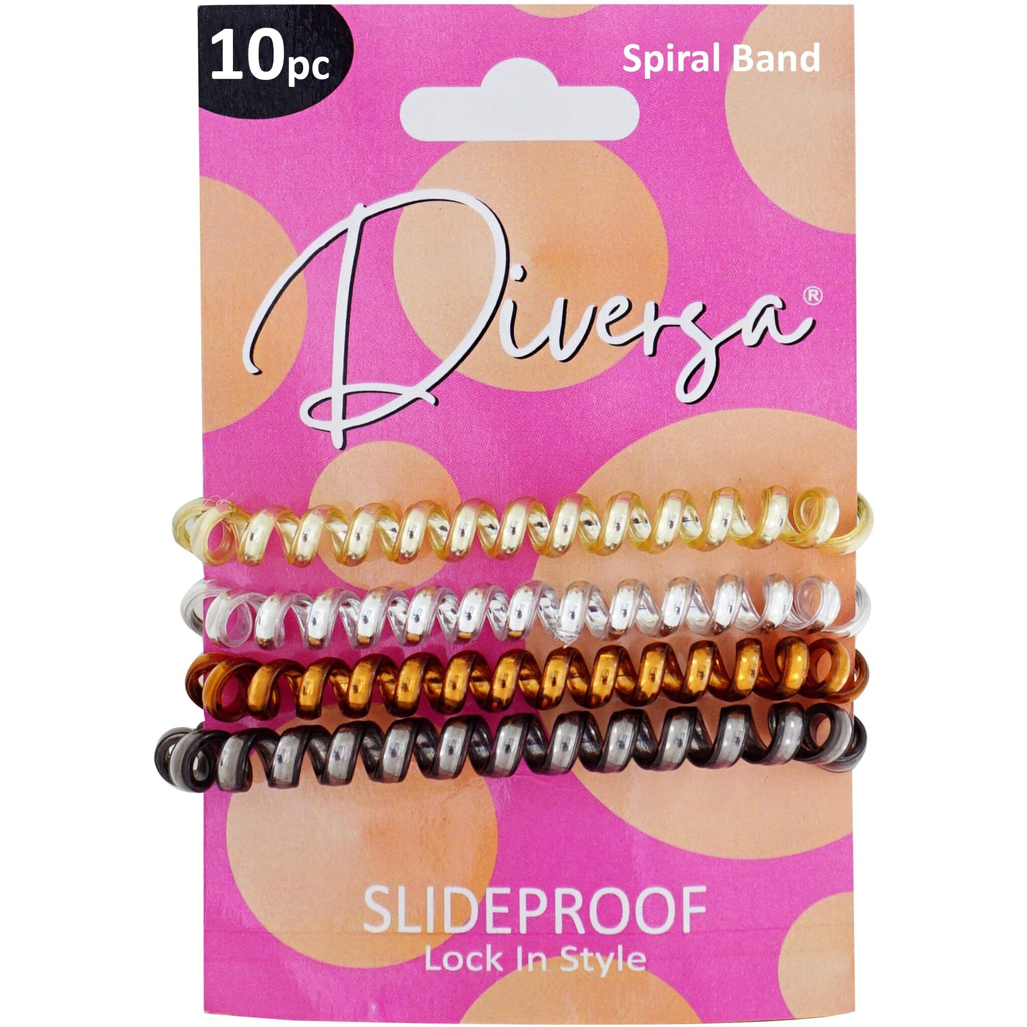 Diversa Rubber Band Hair Rope Telephone Wire Hair Multicolored Elastic Hair Bands Spiral Shape Braid Hair Ties (Multicolor, Pack Of 10 Pcs)