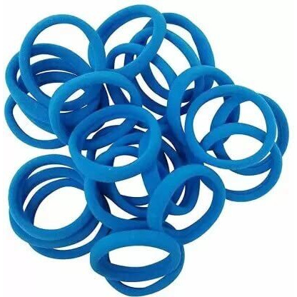 Diversa Seamless Thick Cotton Hair Rubber Bands, Durable Elastic Ties, Ponytail Holders, Hair Accessories For Women & Girls - Blue (Pack Of 100 Pcs)