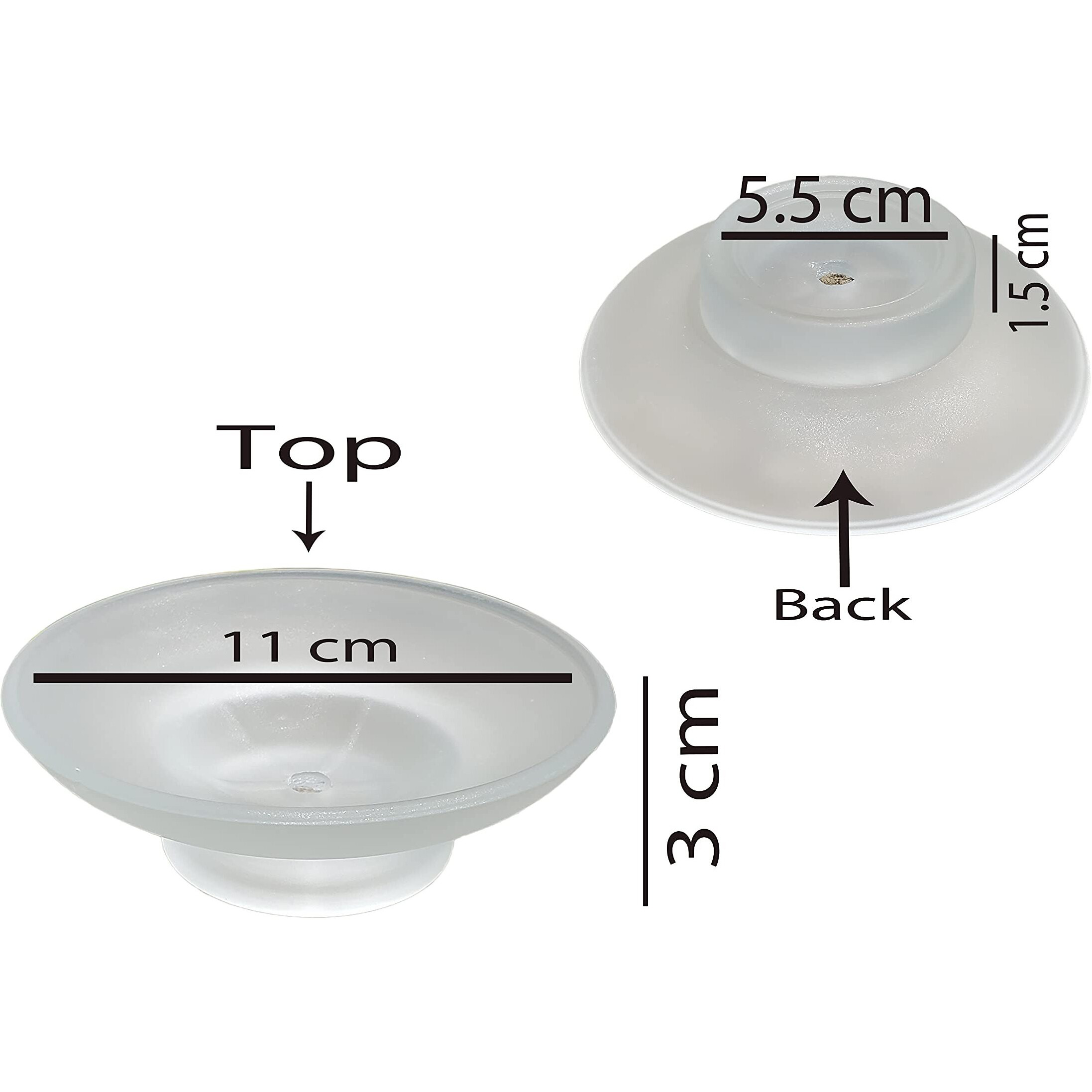 Pure Source India Glass Soap Dish For Bathroom Or Kitchen, (3.25 Inch - 3 Pieces)