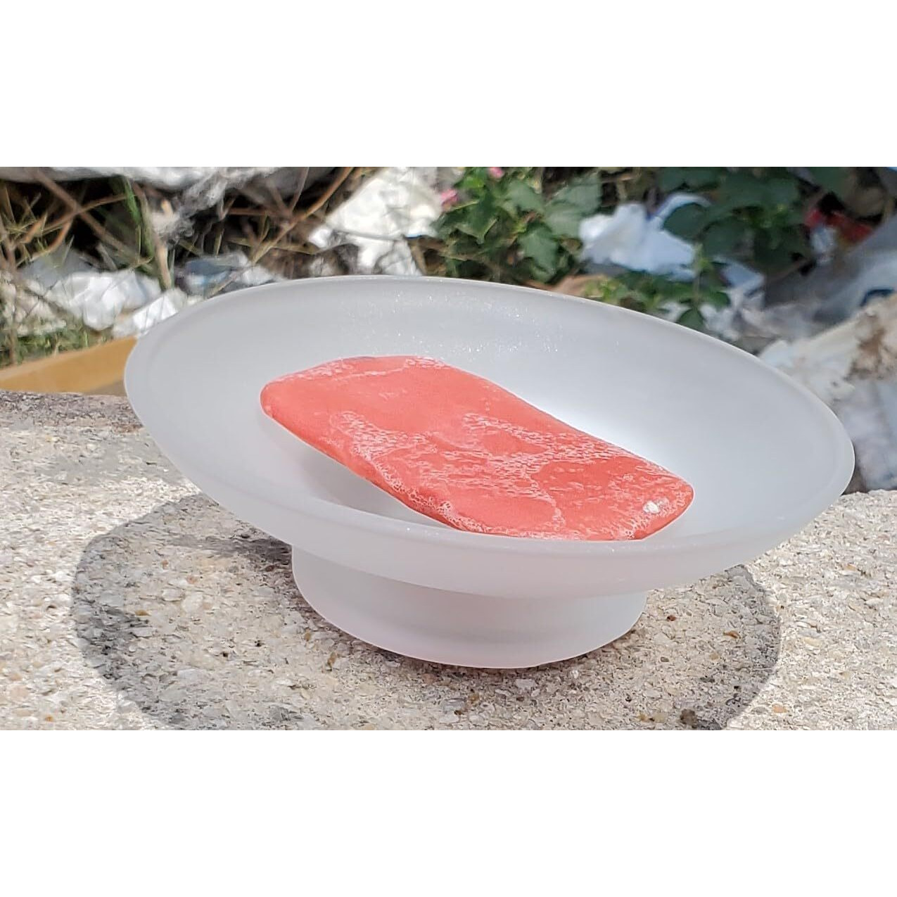 Pure Source India Glass Soap Dish For Bathroom Or Kitchen, (3.25 Inch - 6 Pieces)