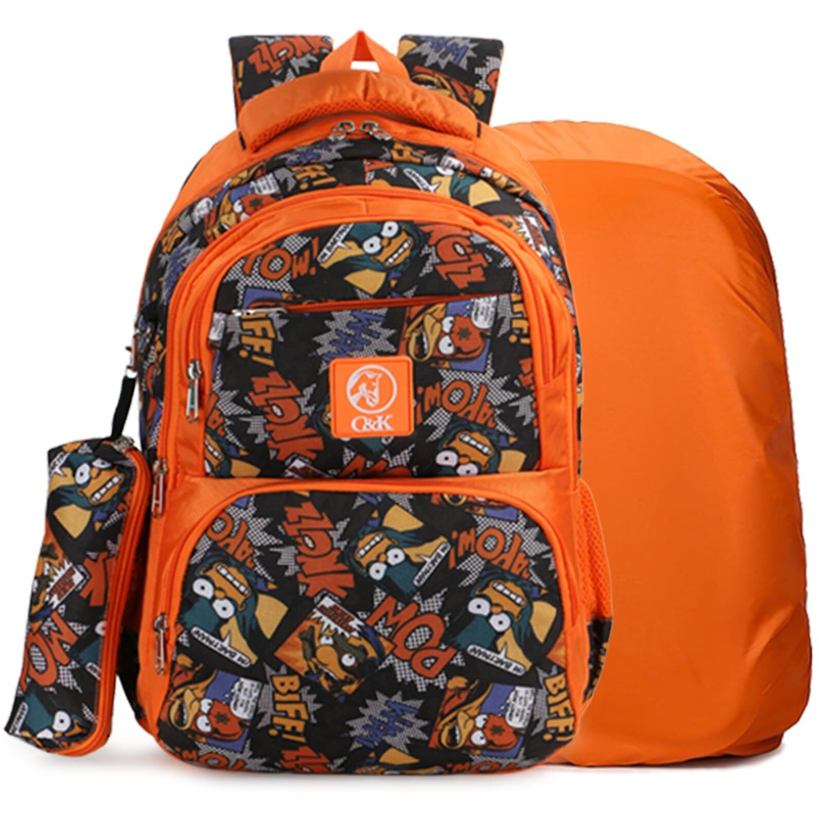 Chris & Kate Multi-Print School Backpack For Boys And Girls - Practical For School, College, Everyday Use - Includes Free Stationery Pouch And Rain/Dust Cover, 32 Liter
