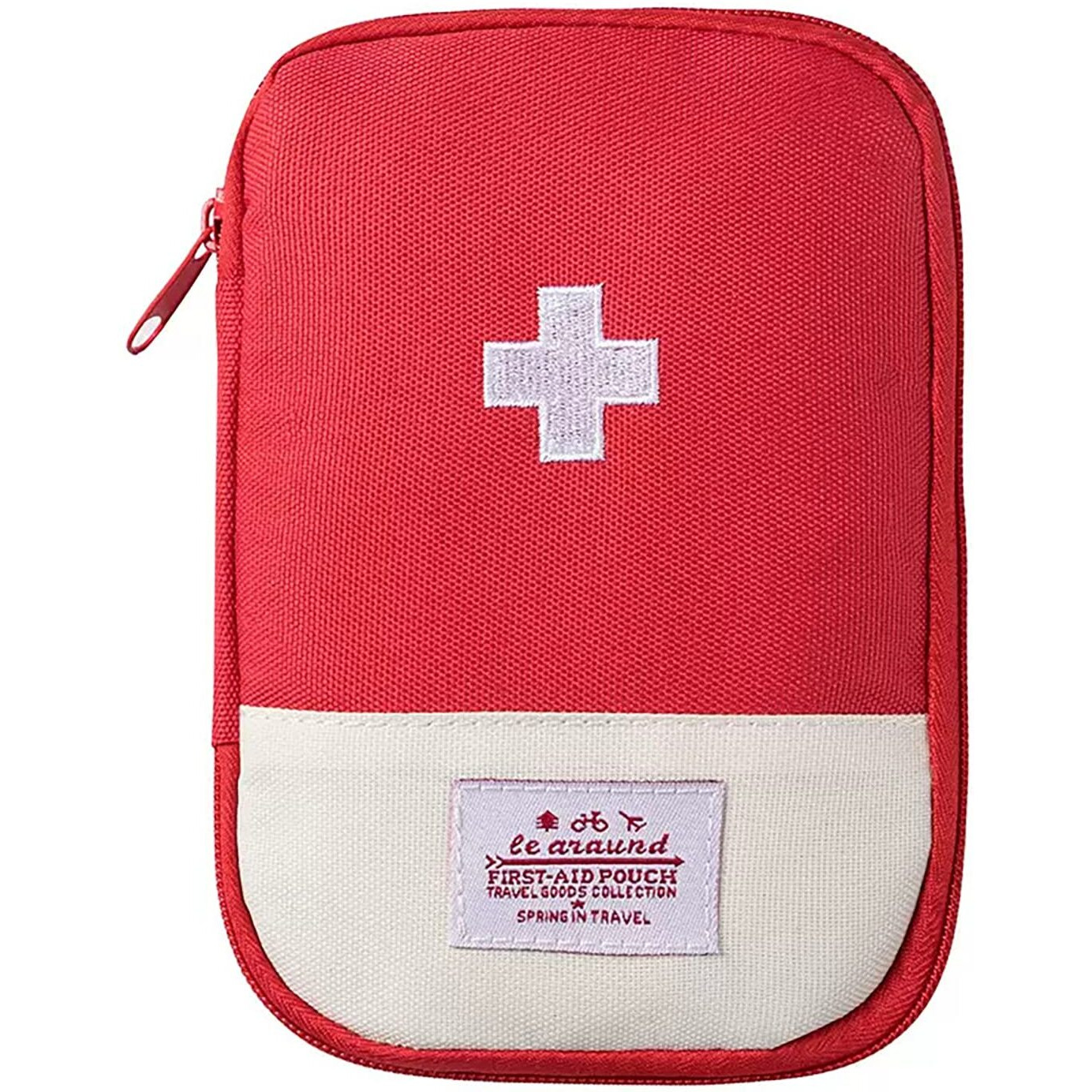 House Of Quirk First Aid Bag,Empty First Aid Pouch,Mini Portable Medical Bag For Outdoor Camping Hiking Travel Emergency,Multifunction Emergency Medicine Storage (Red)