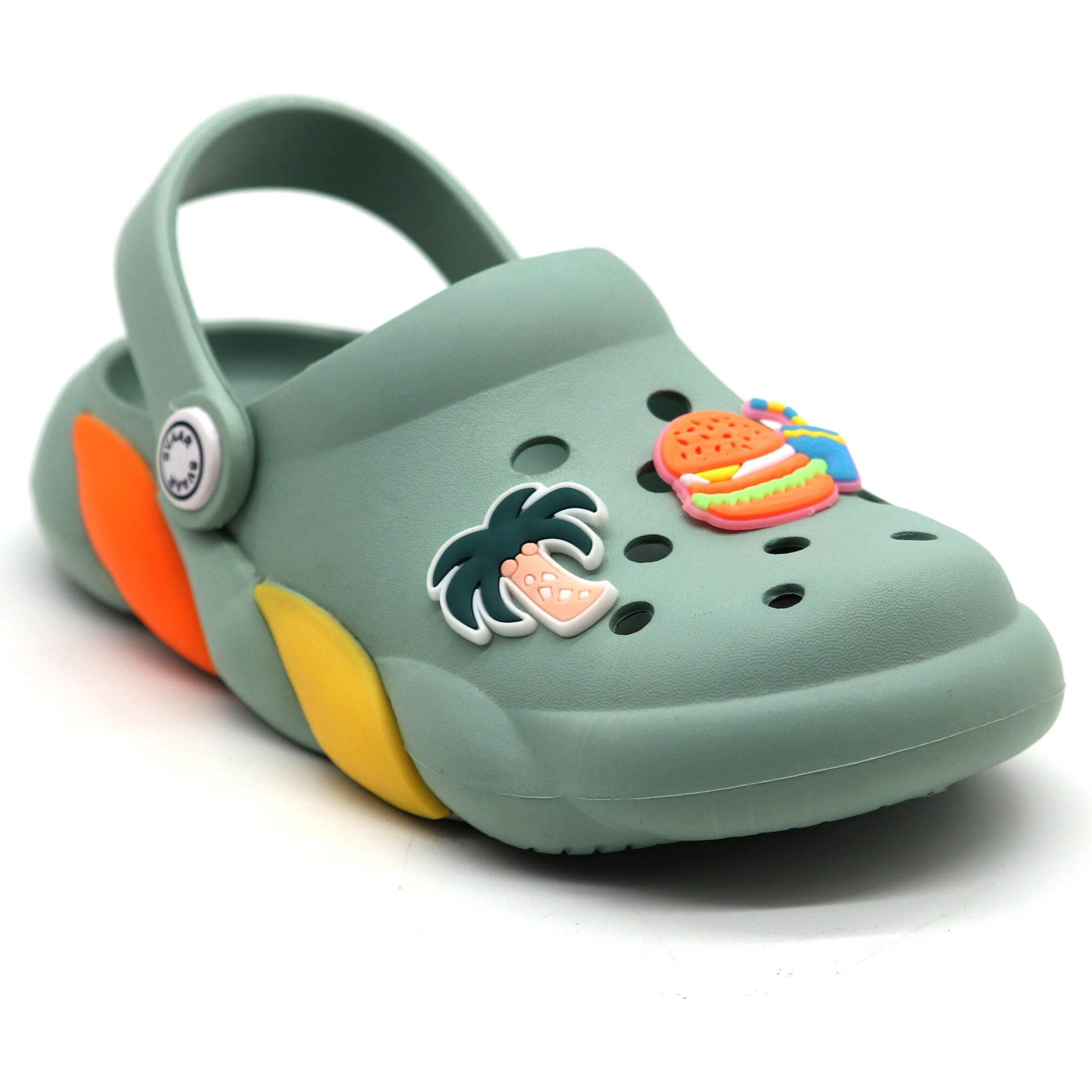 Svaar Slingback Clog Shoes For Boys & Girls || Indoor & Outdoor Sandals Clogs For Kids With 4 Cartoon Charm