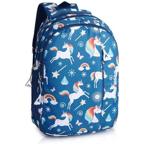 Half Moon Unicorn Class 1-4 Unisex School Bags For Boys/School Bag For Girls | Standard Backpack For Men & Bacpack For Women | College Bag For Men/College Bag For Women (Sky Blue)