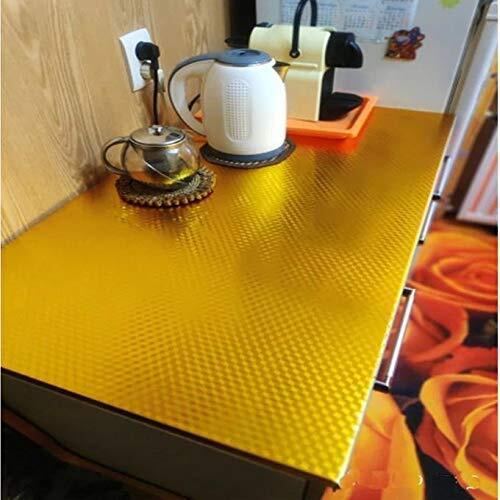 Vaidika Marble Kitchen Oil Proof Vinyl Foil Stickers, Kitchen Backsplash Wallpaper, Self-Adhesive Wall Sticker Waterproof Anti-Mould And Heat Resistant For Walls Drawer (2 M Golden 3D Xo)