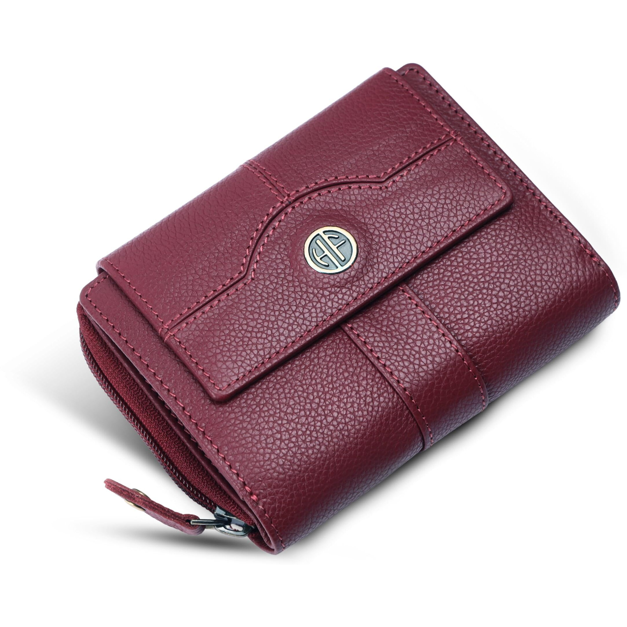 Hammonds Flycatcher Leather Ladies Wallet For Woman With 14 Card Slots - Clutch Purse For Women, Ladies Wallet For Women Stylish, Ladies Purse For Women Wallet, Purse For Woman, Berry Red