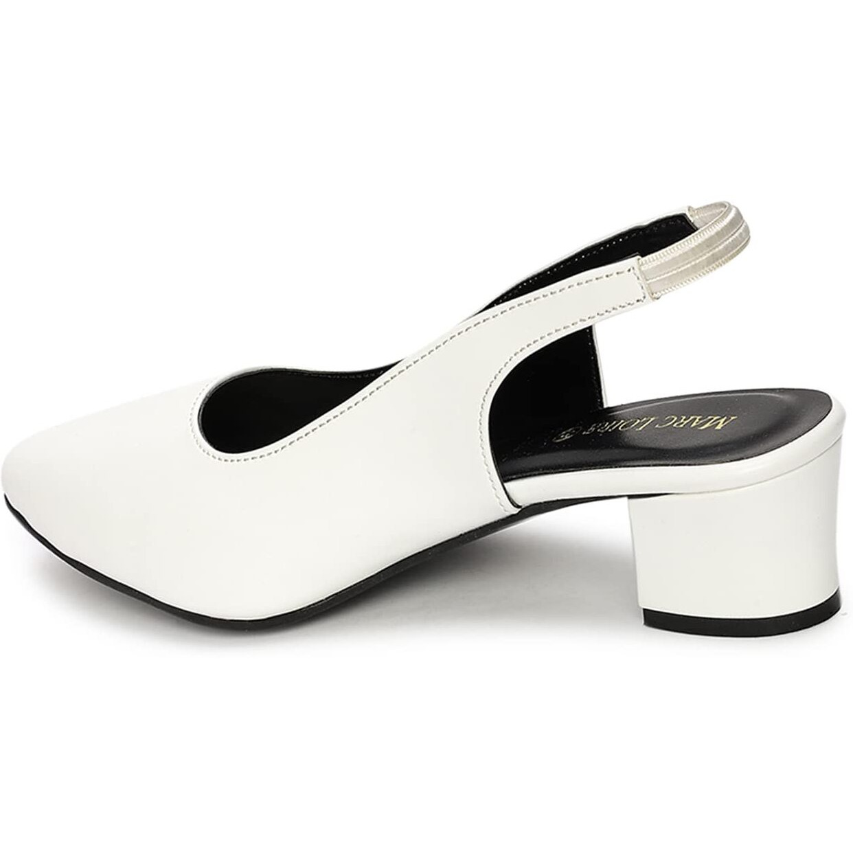 Marc Loire Comfortable Block Heel Sandals For Womens & Girls (White, Numeric_8)