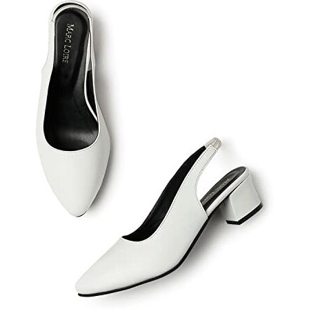 Marc Loire Comfortable Block Heel Sandals For Womens & Girls (White, Numeric_3)