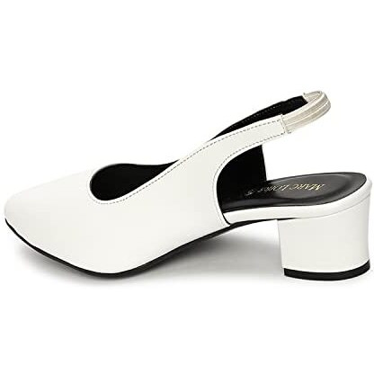 Marc Loire Comfortable Block Heel Sandals For Womens & Girls (White, Numeric_3)