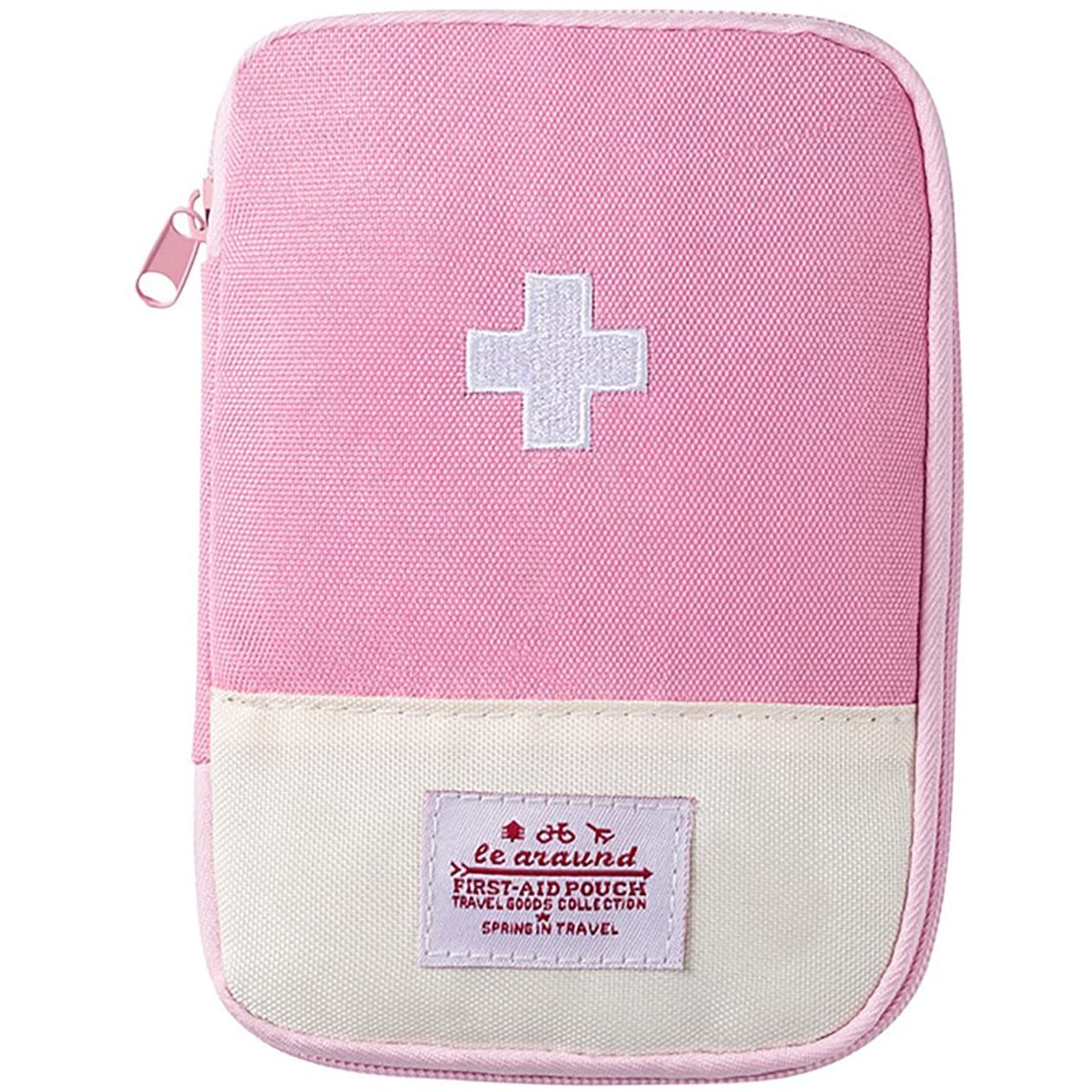 House Of Quirk First Aid Bag,Empty First Aid Pouch,Mini Portable Medical Bag For Outdoor Camping Hiking Travel Emergency,Multifunction Emergency Medicine Storage (Pink)