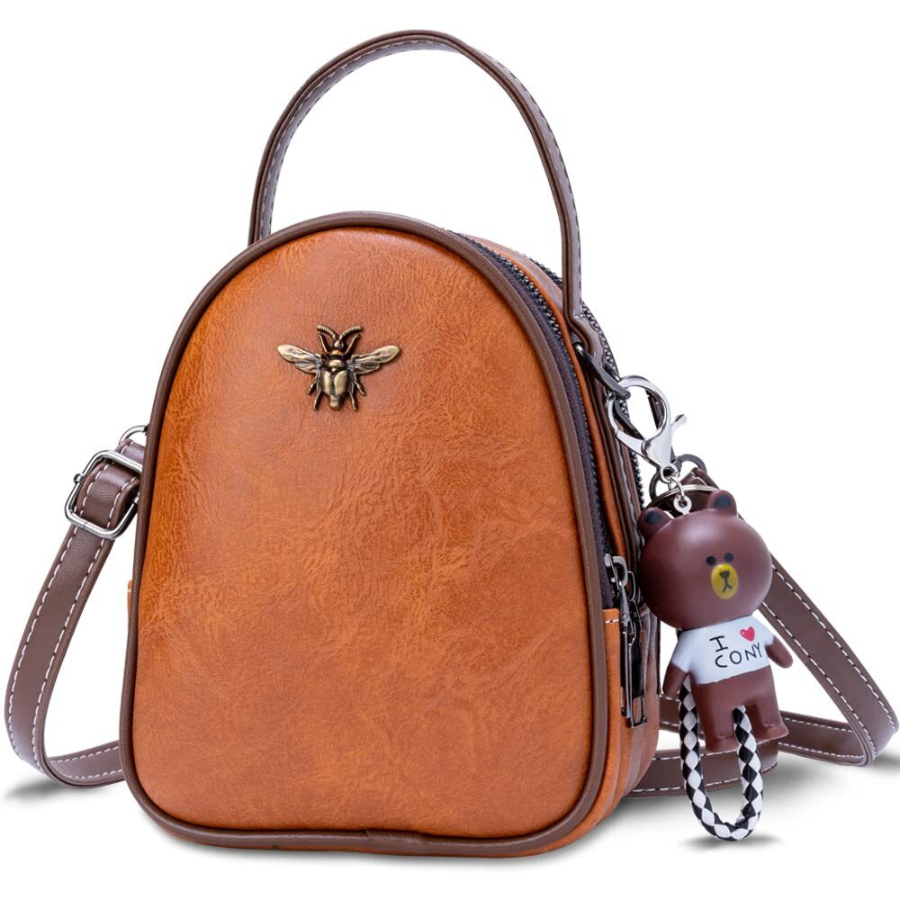 Inovera (Label) Women's Cross-Body Shoulder Sling Bag Mobile Purse Handbag With Adjustable Strap(Brown)
