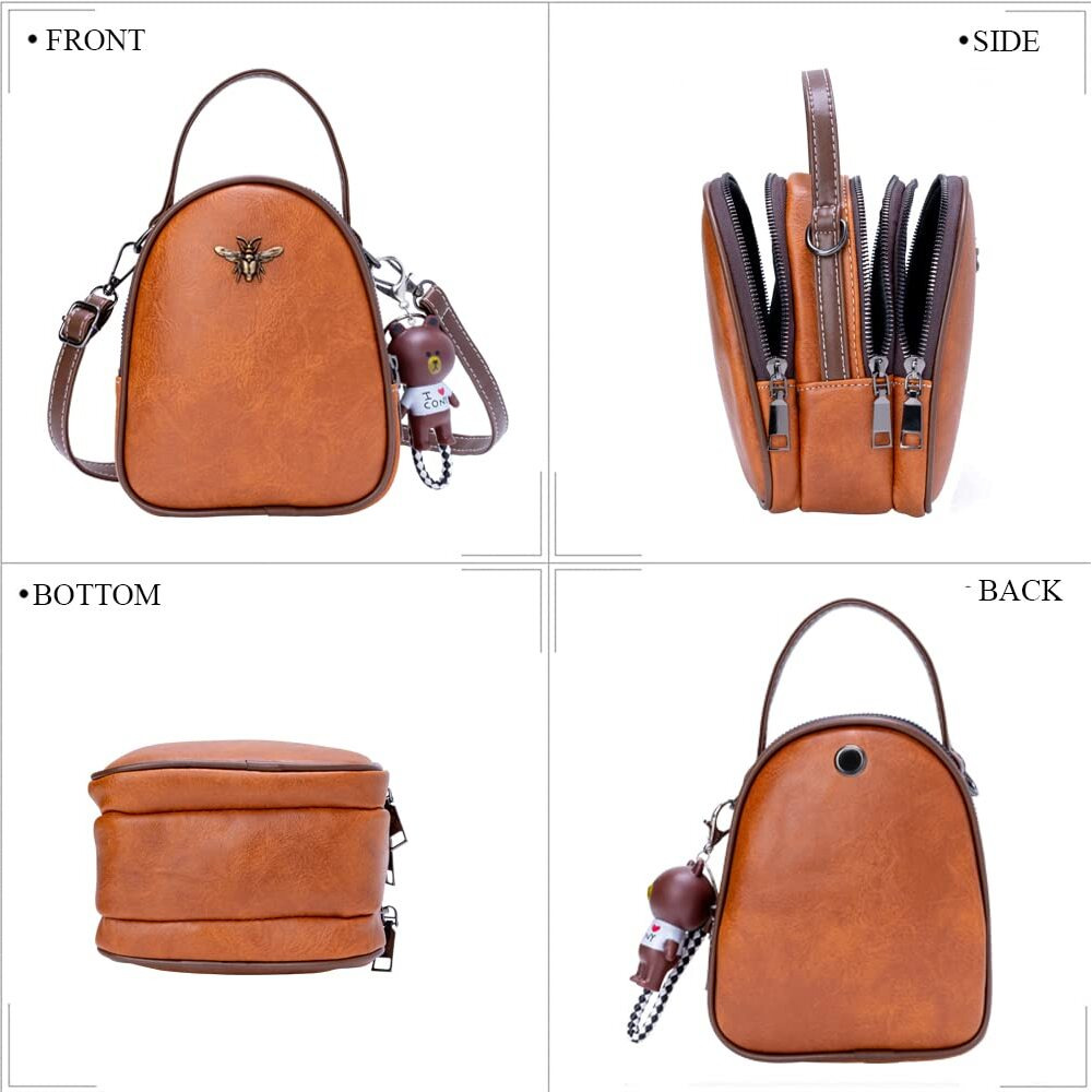 Inovera (Label) Women's Cross-Body Shoulder Sling Bag Mobile Purse Handbag With Adjustable Strap(Brown)