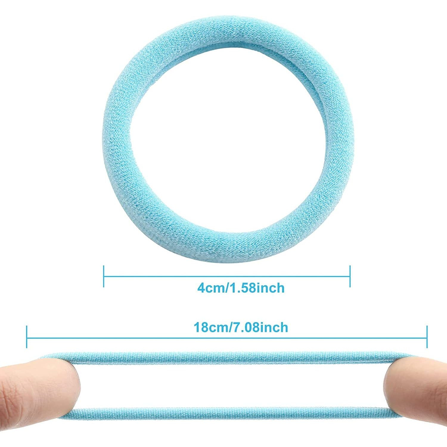 Diversa Hair Ties, Ponytail Holders For Thick Thin Hair, Elastic Hair Ties For Women, Girls, No Cease Nylon Hair Ties, Soft Seamless Hair Bands, No Damage (Skyblue, Pack Of 30 Ps)