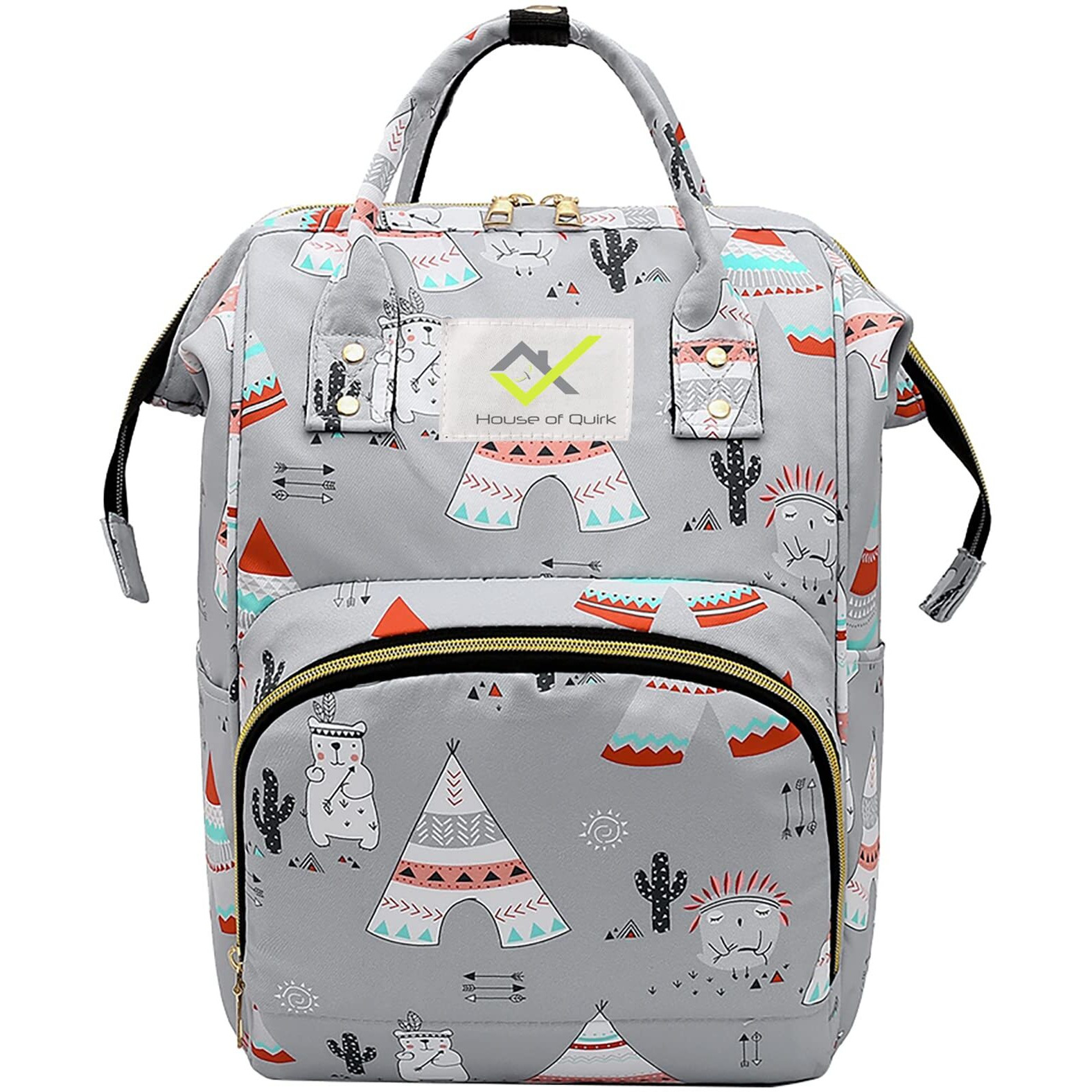 House Of Quirk Baby Diaper Bag Maternity Standard Backpack (Grey Winter), 21 Litre