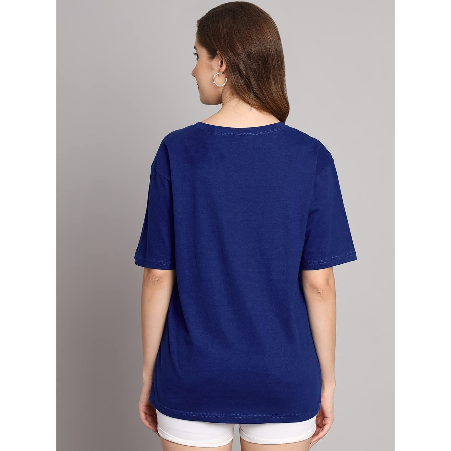 Funday Fashion Cotton Short Sleeve Oversized T-Shirt For Women (Pack Of 2) (Xx-Large, Royal Blue & Light Pink)