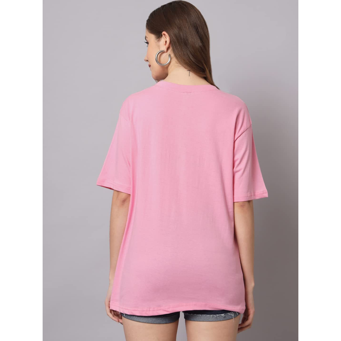 Funday Fashion Cotton Short Sleeve Oversized T-Shirt For Women (Pack Of 2) (Xx-Large, Royal Blue & Light Pink)
