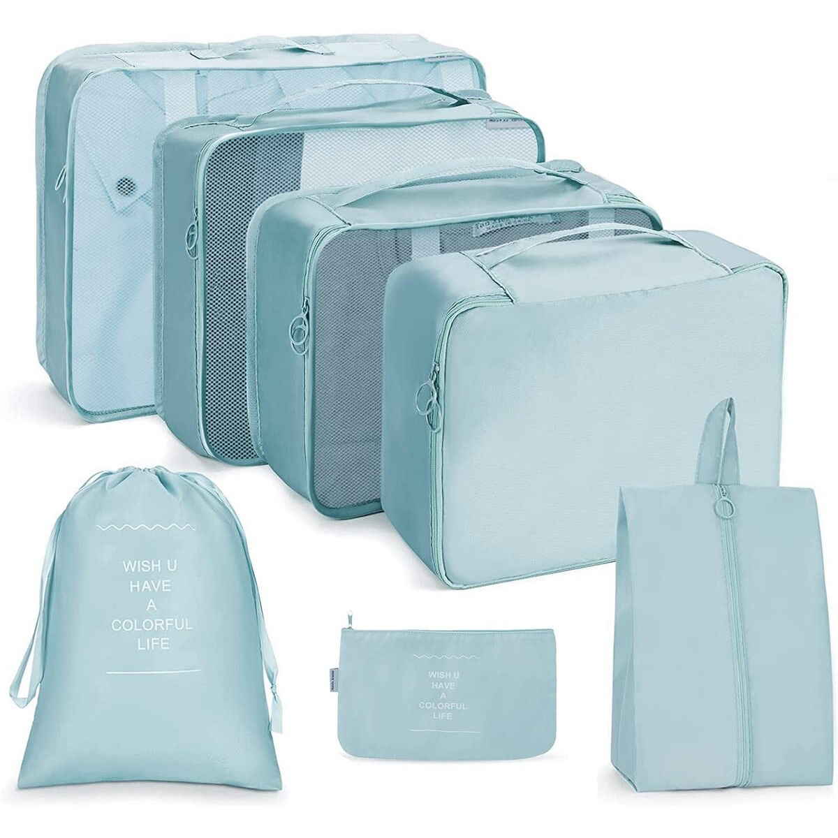 Petrice Nylon Travel Organizer, Packing Cubes For Travel, Travel Essentials, Toiletry Bag, Packing Bags For Clothes, Travel Organizer For Women, Travel Organizer (Light Blue, 32.004 Cm, 11.9 Cm)