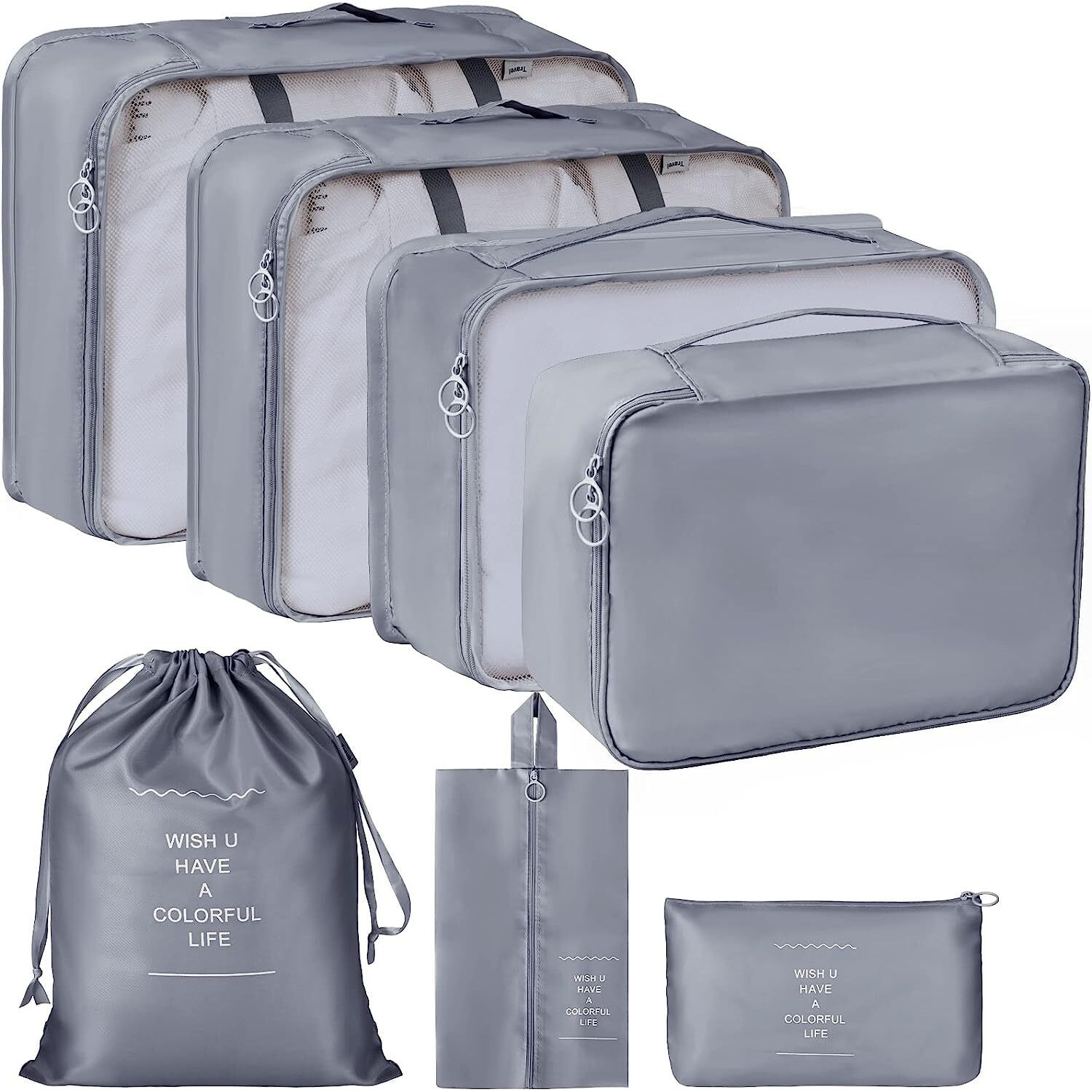 Petrice Nylon Travel Organizer, Packing Cubes For Travel, Travel Essentials, Toiletry Bag, Packing Bags For Clothes, Travel Organizer For Women, Cubes Travel Organizer (Grey, 32.004 Cm, 11.9 Cm)