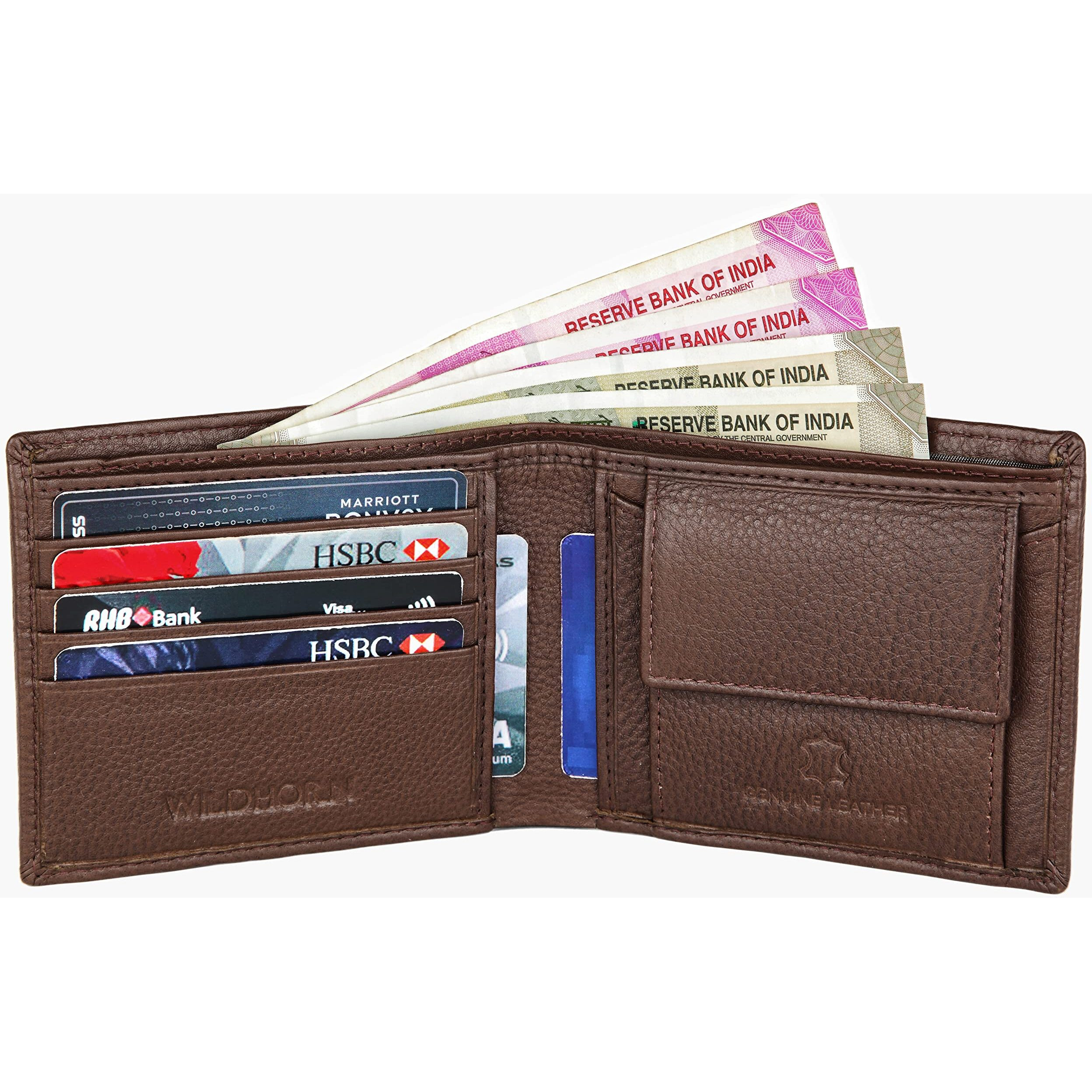 Wildhorn Rfid Protected Leather Wallet For Men, Walnut