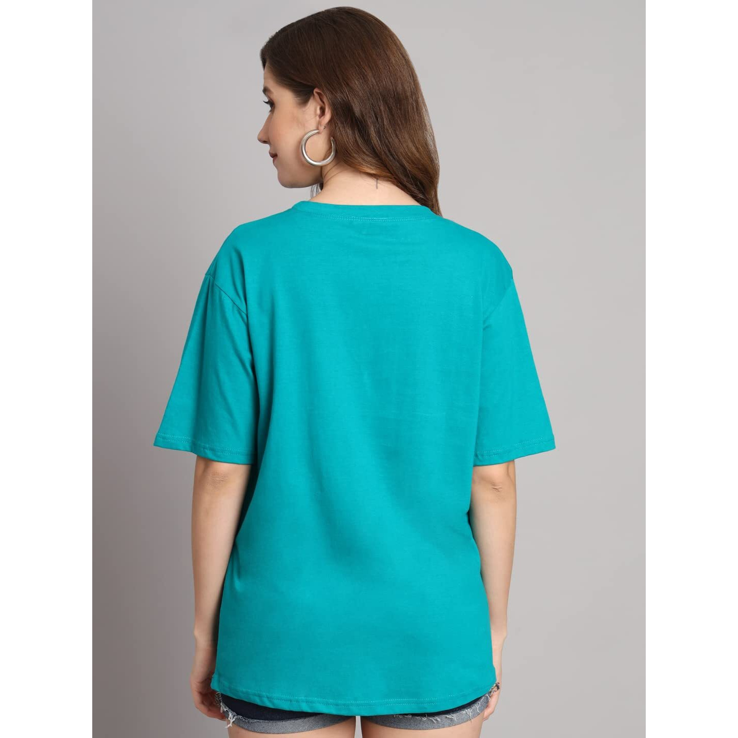 Funday Fashion Cotton Short Sleeve Oversized T-Shirt For Women (Pack Of 2) (Xx-Large, Wine & Cool Blue)