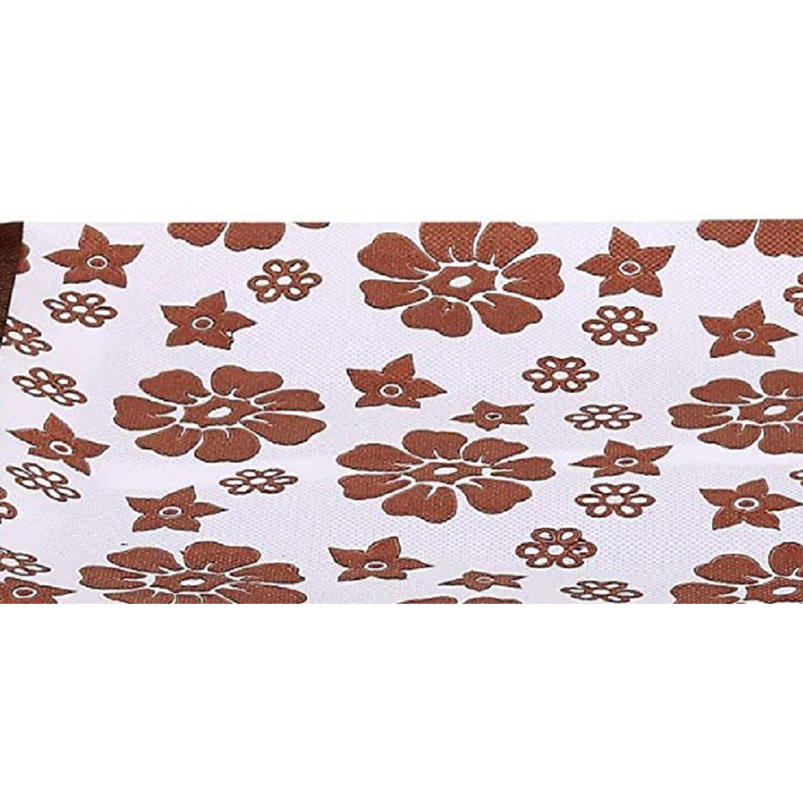 Acnos Premium Brand Metalic Brown Design White Chain 12 Piece Non Woven Large Size Saree Cloth Cover Set Pack Of 10