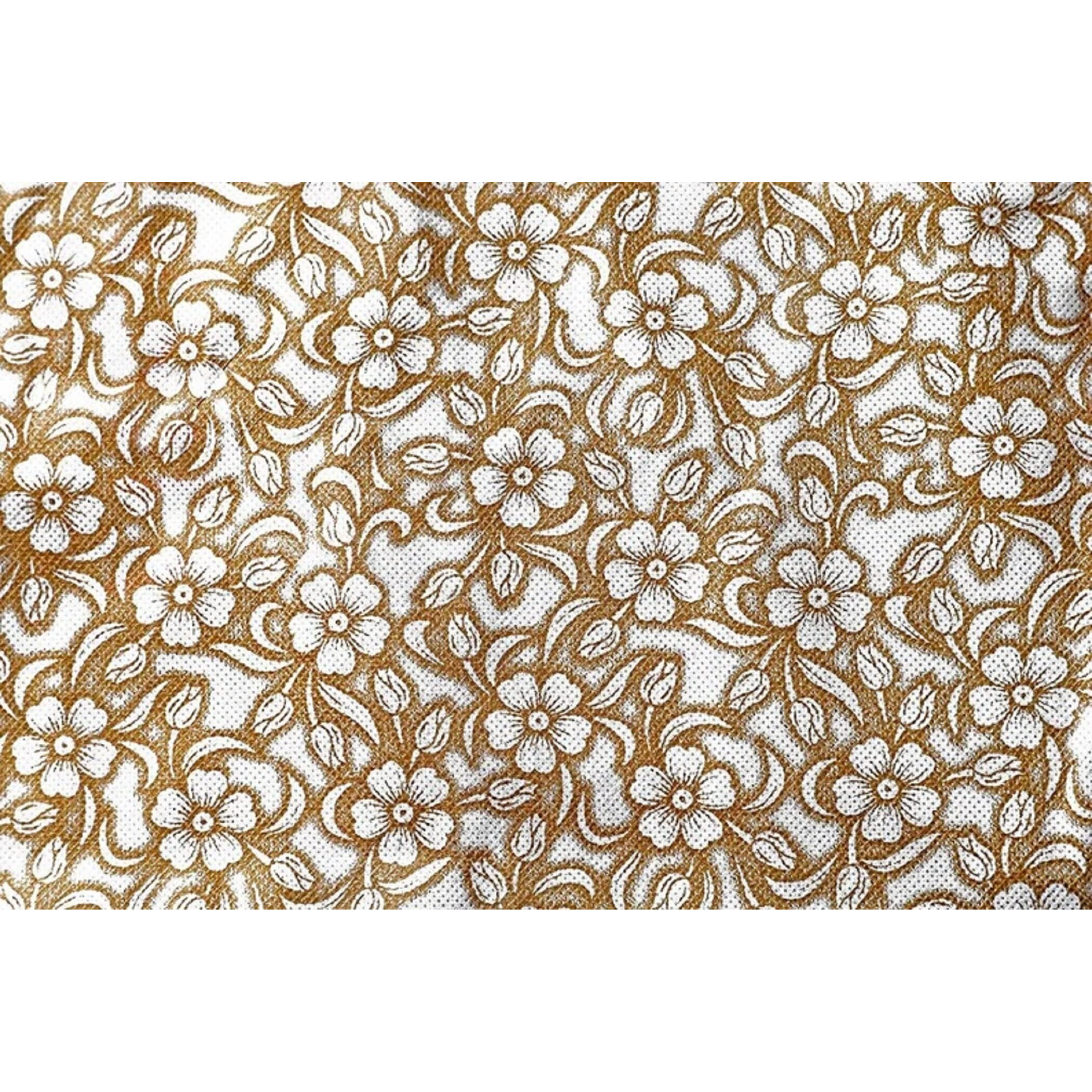 Acnos Premium Brand Metalic Gold Design White Chain 2 Piece Non Woven Large Size Saree Cloth Cover Set Pack Of 2 Gold And White