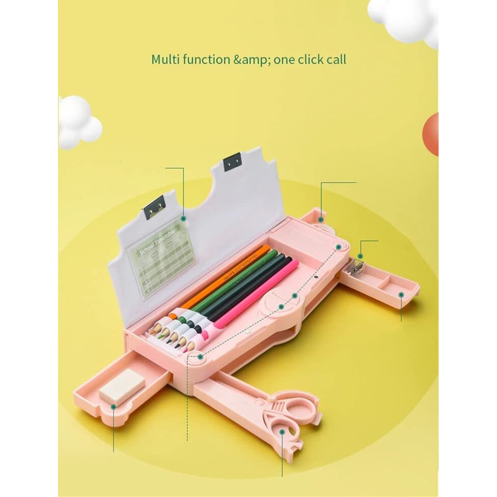 Invite Enterprise Plastic Multifunctional Pencil Box For Kids,Unicorn Boys,Kids Boys & Girls,Magnetic Boys,Pop Up Box,Unicorn Theme Return Gifts Kids (Unicorn)-Pink