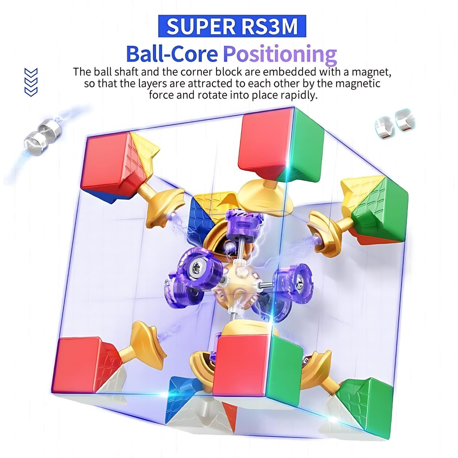 Cubelelo Moyu Super Rs3M Ball-Core 3X3 Cube | Maglev With Core Magnets | Highspeed Smooth Lightweight Speed Cube For Children Kids Adults Boys Girls