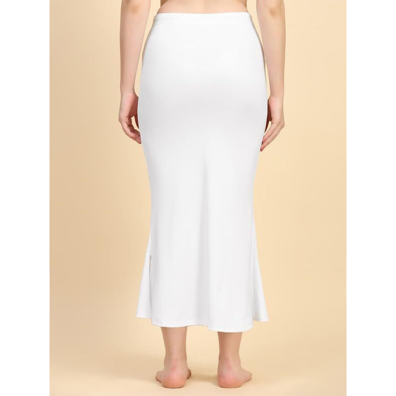 Trendmalls Women's Polyester Spandex Saree Shapewear Petticoat For Women, Cotton Blended,Petticoat,Skirts For Women,Shape Wear Dress For Saree Shaper White