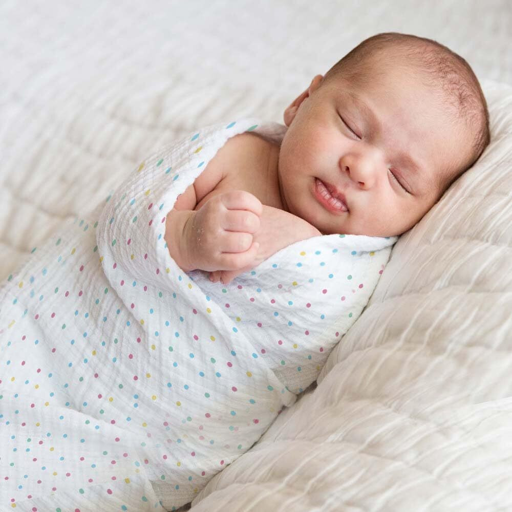 Haus And Kinder 100% Cotton Muslin Swaddles Wrap For Newborn Baby - Soft Swaddle Cloth For New Born, Muslin Baby Swaddle Wrap For New Born, New Born Swaddle, 100X100 Cm, Pack Of 5, (Adorable Design)