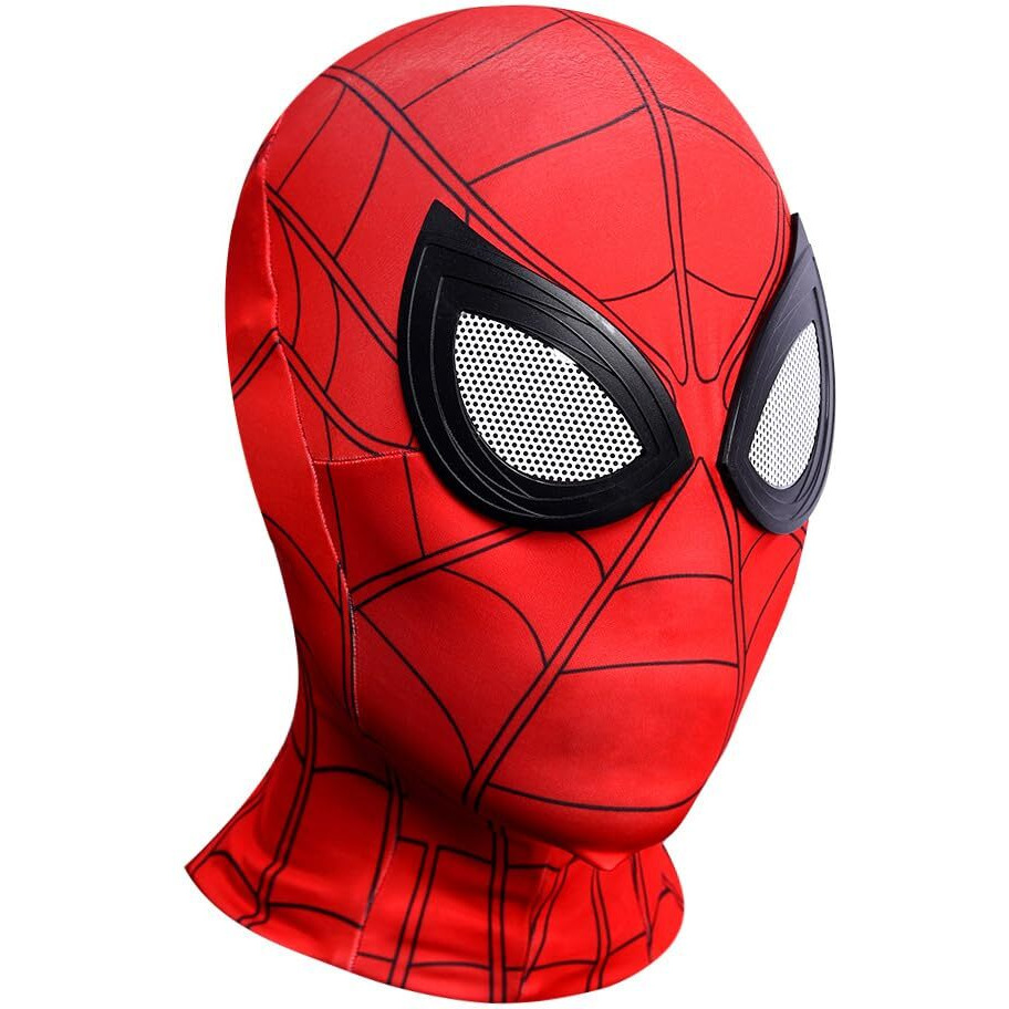Fancyku 3D Spider-Man Mask, Spiderman Masks Spider Man Cosplay Costumes Superhero Lenses, Superhero Costume Mask For Adult Kids, Role Play Superhero Masks For Halloween Masquerade Cosplay (Red)