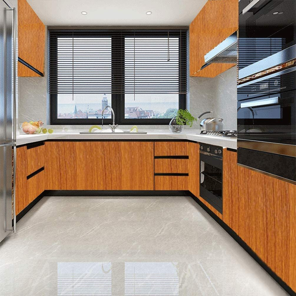 Nareval Wallpaper For Kitchen Kitchen Wallpaper Oil Proof Waterproof Furniture Kitchen Wallpaper Self Adhesive Wallpaper Marble Wallpaper (Size 60 * 200 Cm) (Light Wood J4)