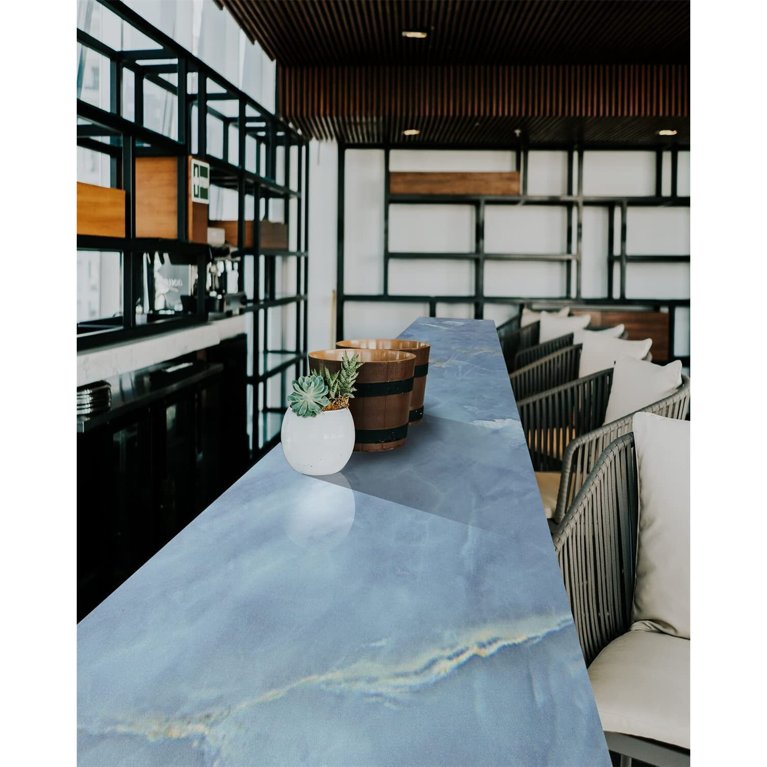 Nareval Blue Marble Wallpaper For Marble Vinyl Wallpaper Renovation Sticker Furniture Decorative Film Waterproof Wall Stickers For Kitchen Backsplash Home Decorative For Walls Rolls Kitchen Marble Wallpaper Waterproof Marble Peel And Stick Wallpaper ( Size 60*200 Cm) (Blue Marble J3)