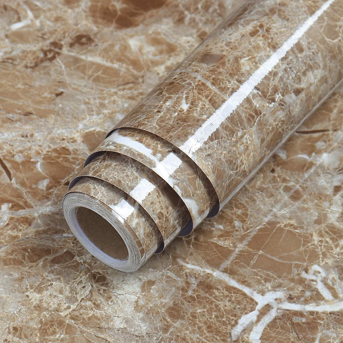 Nareval Marble Wallpaper For Kitchen Wallpaper Oil Proof Waterproof Furniture Kitchen Wallpaper Self Adhesive Wallpaper Marble Wallpaper Kitchen Waterproof Wallpaper(Size 60 * 200 Cm) (Peanut J 1)