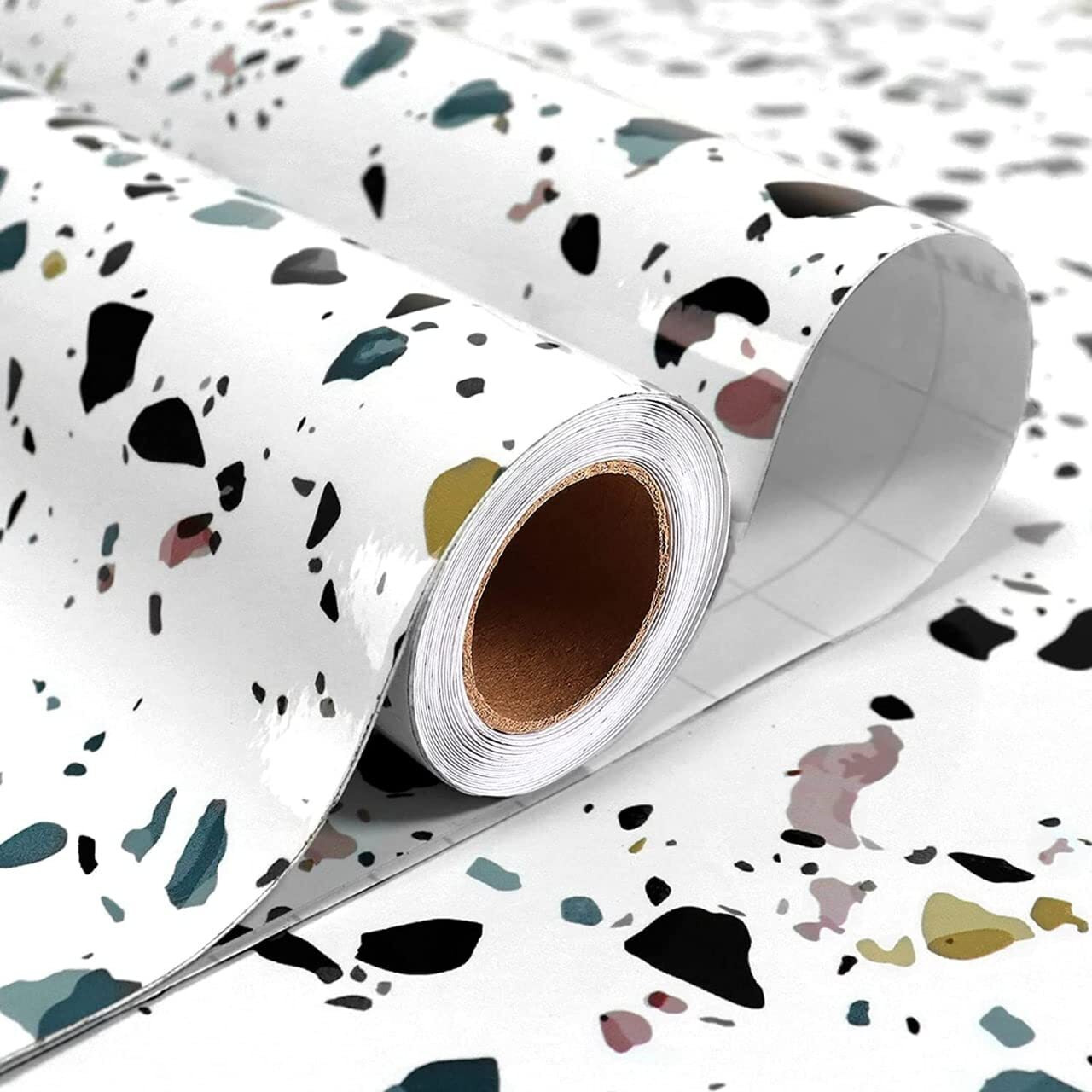 Nareval White Dot Wallpaper White Wallpaper For Kitchen Kitchen Wallpaper Oil Proof Waterproof Furniture Kitchen Wallpaper Self Adhesive Wallpaper Marble Wallpaper (Size 60 * 200 Cm) (White Dot J3)