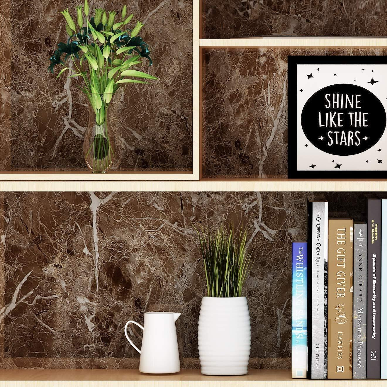 Nareval Coffee Wallpaper Brown Wallpaper Wall Stickers For Kitchen Self Adhesive Wallpaper Wallpaper For Furniture Kitrchen Wallpaper Dark Brown Kitchen Wall Oil Proof, Wall Paper ( Size 60*200 Cm) (Dark Coffee J2)