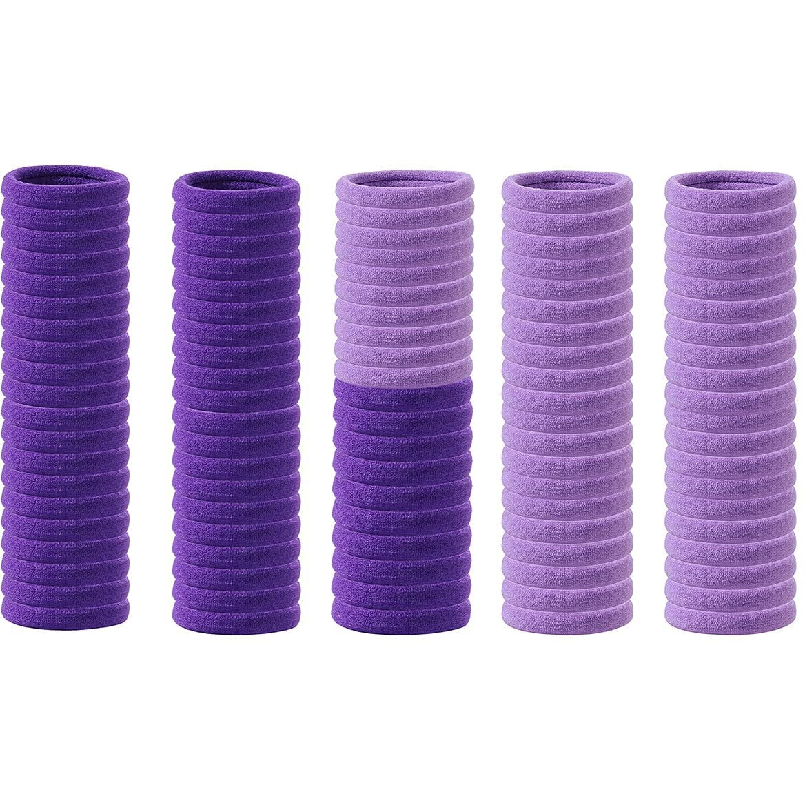 Diversa Seamless Thick Cotton Hair Rubber Bands Durable Elastic Cotton Ties Strechable Ponytail Holders Hair Accessories For Women & Girls (Purple, Pack Of 30 Ps)