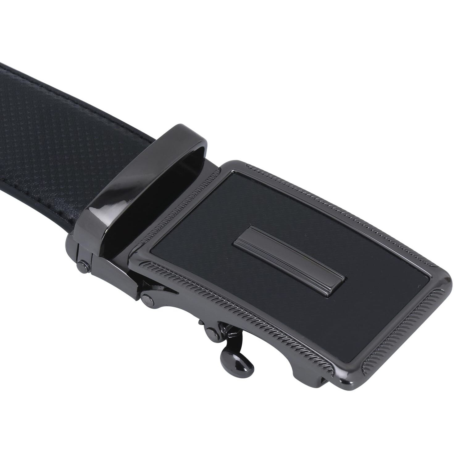 Labnoft Men's Pu Leather Auto Lock Belt (Black, Belt-003-Sg-Black-Xl)