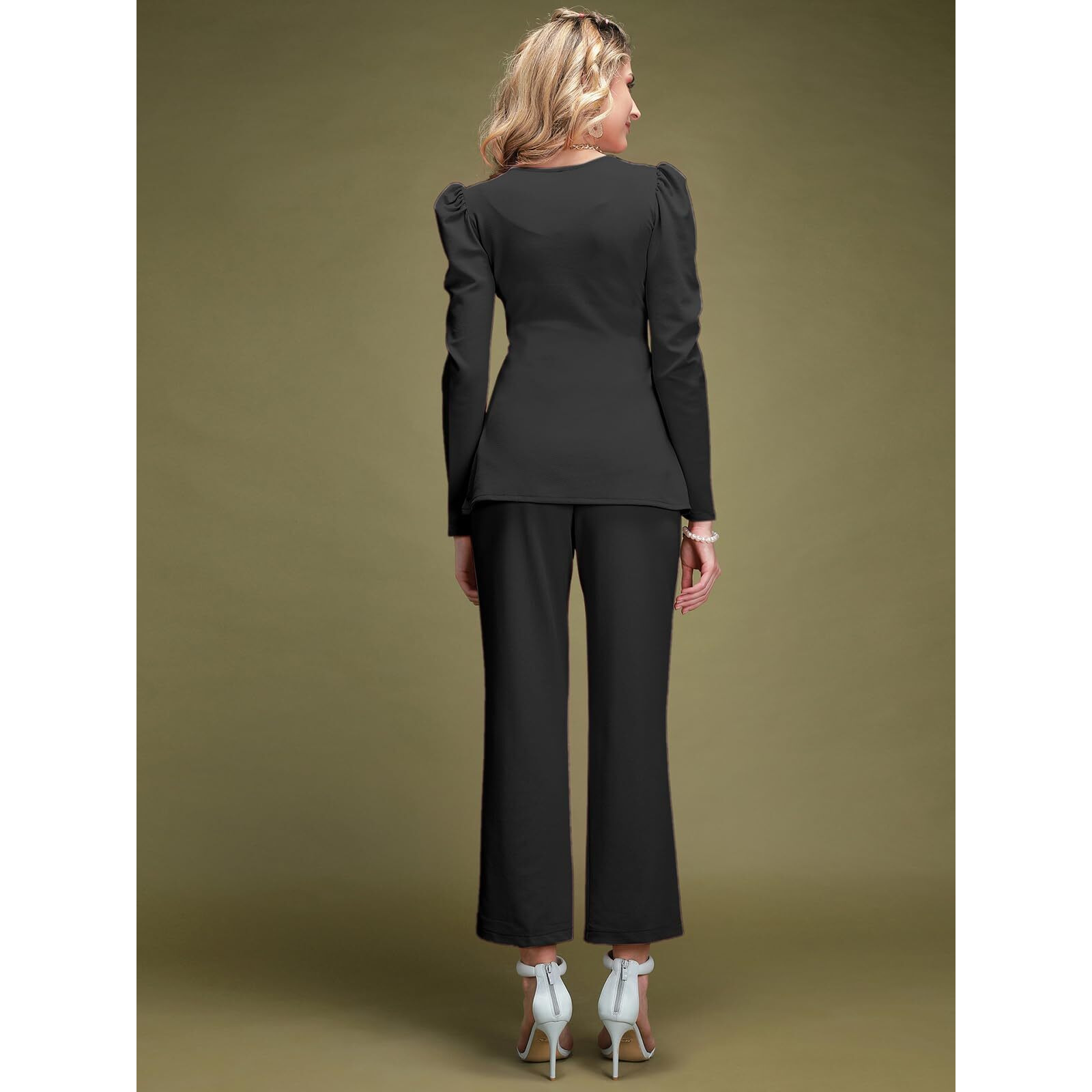 Siril Co Ord Set For Women | Co Ord Set For Women Stylish | 2 Piece Co-Ord Set | Travel Co Ord Set For Women | Office Wear Cord Set For Women (485Tk10676-S_Black)