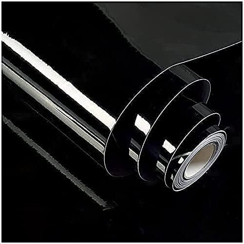 Nareval Plain Black Wallpaper Kitchen Stickers Wallpaper For Kitchen Wallpaper For Kitchen Wall Wallpaper For Kitchen Slab Wallpaper For Kitchen Tiles Oil Proof (Plain Black Y1)