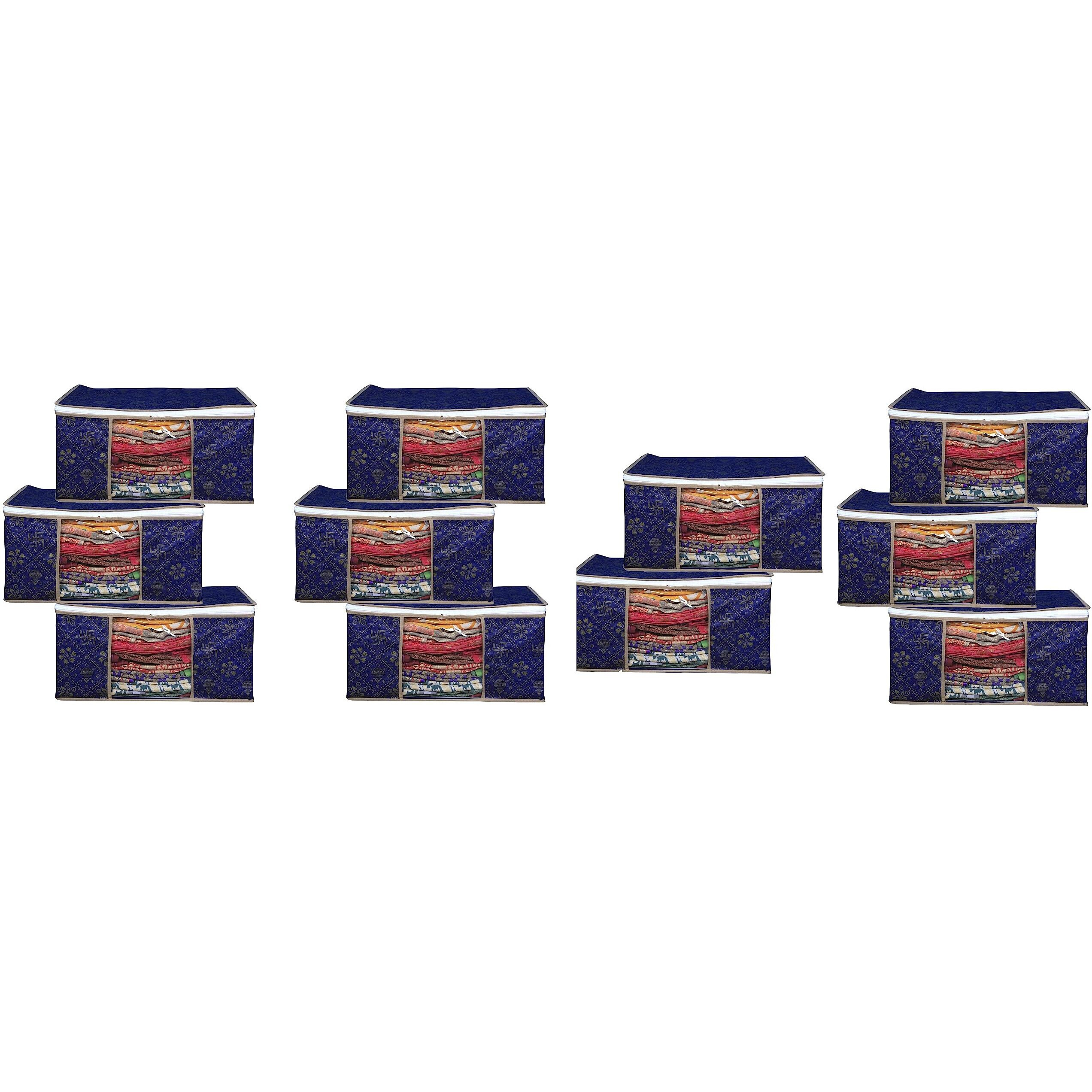 Acnos Premium Metalic Blue Design White Chain 11 Piece Non Woven Large Size Cloth Cover Set Pack Of 11
