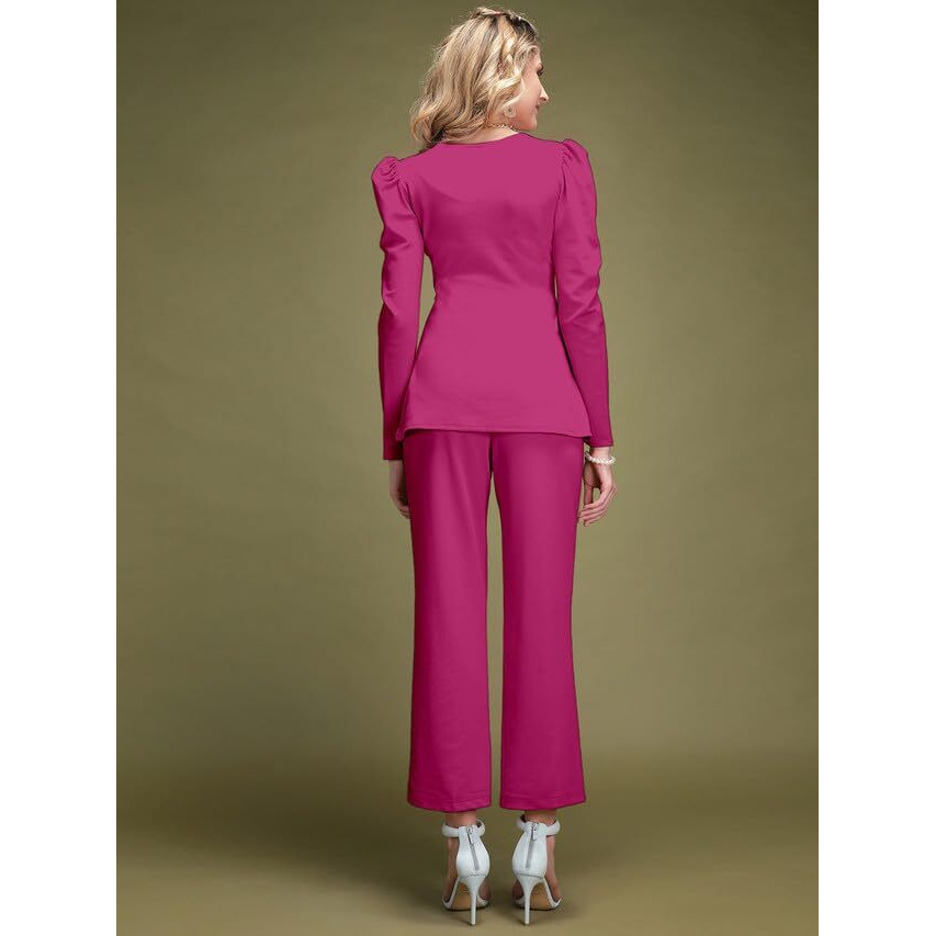Siril Co Ord Set For Women | Co Ord Set For Women Stylish | 2 Piece Co-Ord Set | Travel Co Ord Set For Women | Office Wear Cord Set For Women (485Tk10679-S_Pink)