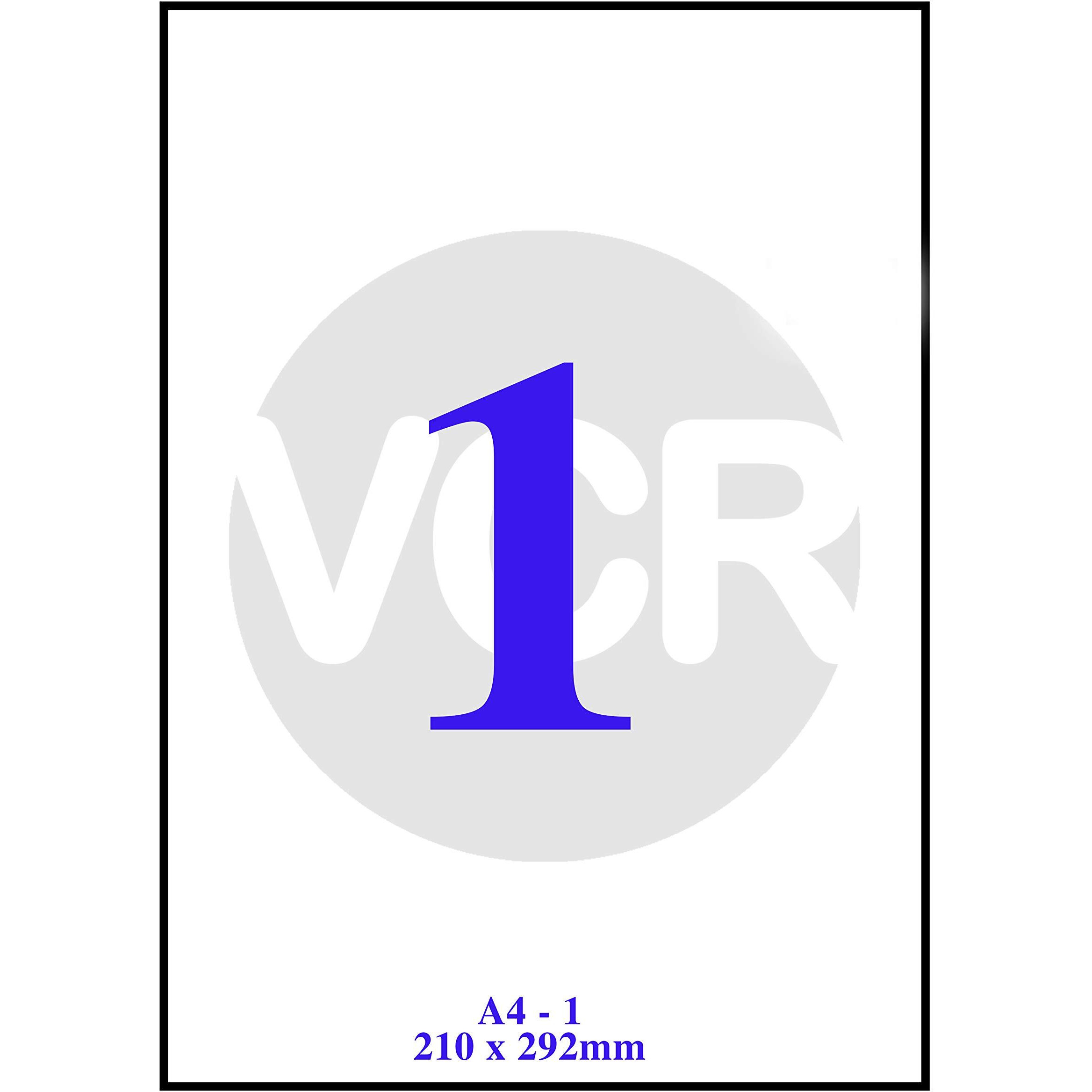 Vcr A4 Size White Self Adhesive Label/Sticker For Printer (Inject/Copier/Laser) - 1 Sticker Per Sheet - 50 Sheets Pack